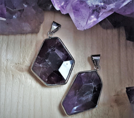 Ametrine (Ametrien) groot in metaal gelegd