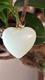 Jade hart edelsteenhanger 3cm