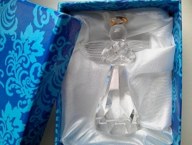 Facet kristal engel in luxe doosje-3 (Feng Shui)
