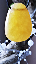Calciet geel chakra edelsteenhanger 4cm