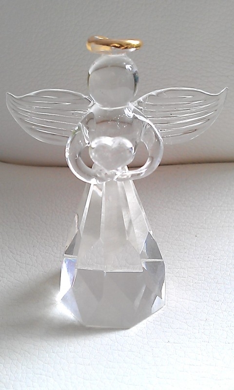 Facet kristal engel in luxe doosje-3 (Feng Shui)