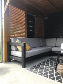 Loungebank Black DutchHome 90x180cm