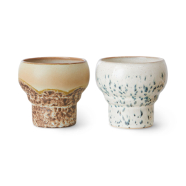 70s ceramics: lungo mugs coral, set of 2