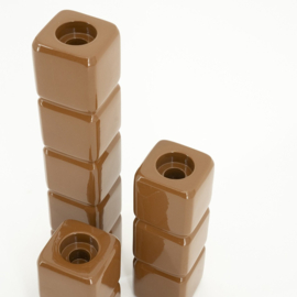 Candle holder Cube - mustard
