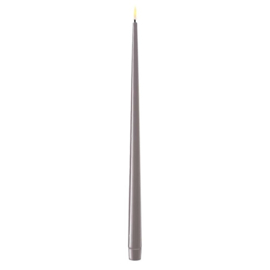 Grey LED Shiny Dinner Candle D: 2,2 * 38 cm (2 pcs.)