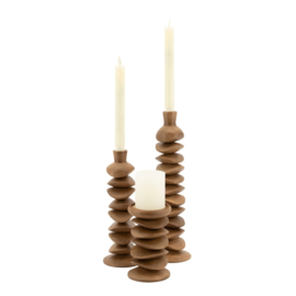 Candle holder Kasane large - brown