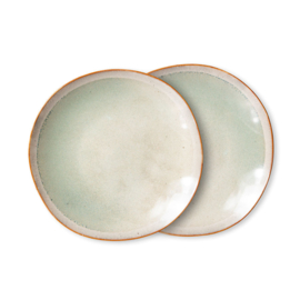 70S CERAMICS: SIDE PLATES, MIST ACE7075 (SET OF 2) HK Living