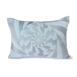 graphic embroidered cushion ice blue (35x50) HK Living