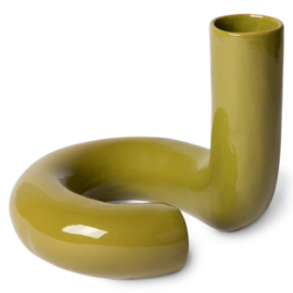 hk objects: ceramic twisted vase glossy olive  ACE7021 HK Living