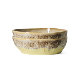 70s ceramics: pasta bowls custard, set of 2 KST0300