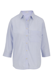 Zusss blouse met 3/4 mouw wit/donkerblauw