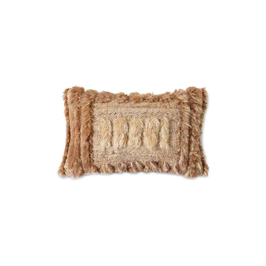 Natural furry cushion HK Living
