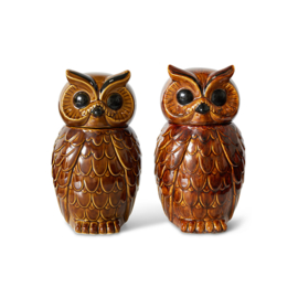 Ceramic owl jar roasted HK Living