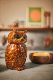 Ceramic owl jar roasted HK Living