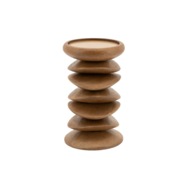 Pillar candle holder Kasane - brown