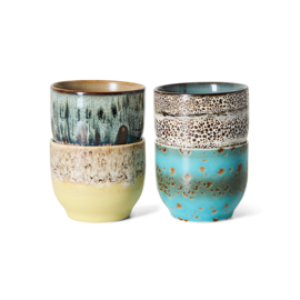 70s ceramics: café cups abundance, set of 4 KST0270