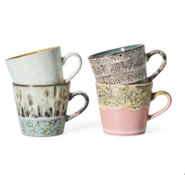 70s ceramics: cappuccino mugs me-time, set of 4 KST0256