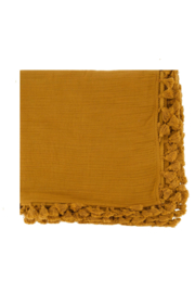 Sjaal met crinkle en kwastjes camel ZUSSS