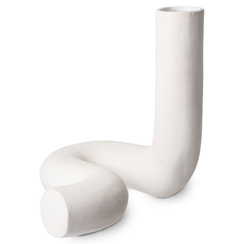 hk objects: ceramic twisted vase matt white  ACE7023 HK Living
