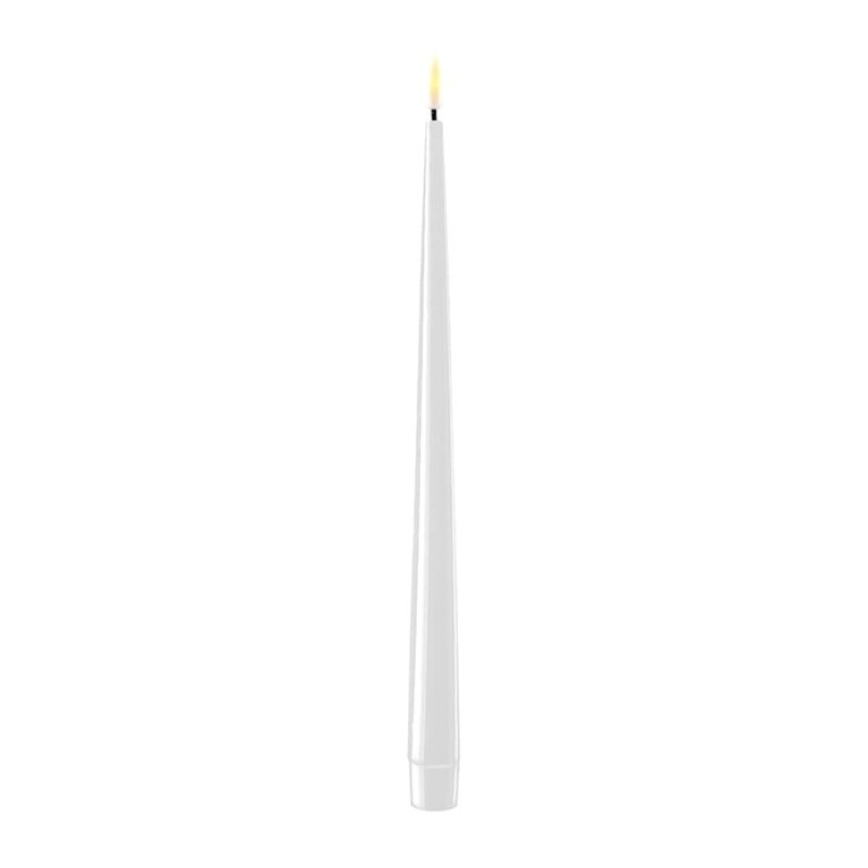 White LED Shiny Dinner Candle D: 2,2 * 38 cm (2 pcs.)