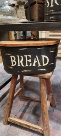 Vintage broodtrommel / breadbox met houten deksel
