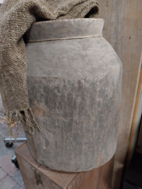 XL oud houten Nepalese pot K ( allen uniek )