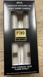 LED light Diner Candle rustic Beige  15 cm > moveable flame