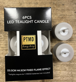 LED Tealight Candle rustic Beige > Ø3,5 x h4,5cm