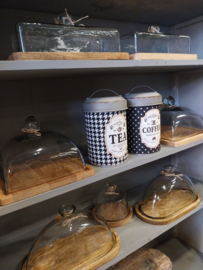 Stolp op houten voet > vierkant > 23/23 x h 18 cm