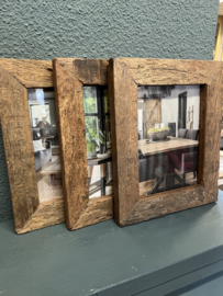 Fotolijst oud hout ( alleen hang vert/hort. ) kader 13x18cm