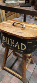 Vintage broodtrommel / breadbox met houten deksel