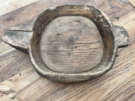Oud houten "Parat “ schaal, zwaar model  afm 45/32x h 8 cm