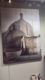 Canvas Paneel "in de keuken " 60x80 cm