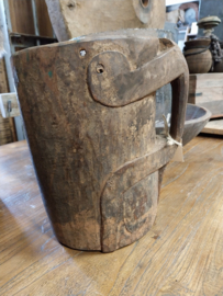 Super oud houten geitenmelk "kan/beker "  >  YAK 1) h 28xØ 20 cm