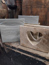 Servethouder " hart " mangohout > 13x10x6cm