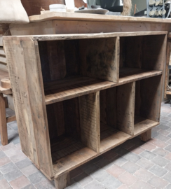 Wandkast / Vakkenkast oud hout 100x40x84 cm