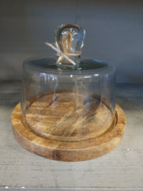 Stolp op houten voet > small > Ø 6 x h 14 cm