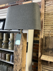Wall lamp railway-wood > Large incl halve linnen kap antraciet