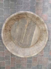 Oud houten Olijfbak - origineel -  Ø 64 cm  > 3)