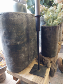 Pot Iron stone  (large oval  )  37x16x37  cm