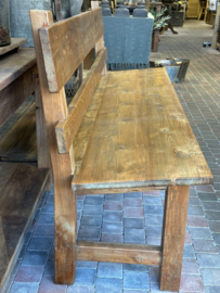 Teakhouten bank “ Meander “  200x95xd52 cm