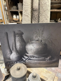 Schilders paneel “ sober grijs stilleven “