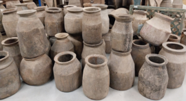 XL oud houten Nepalese pot K ( allen uniek )