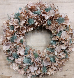 HandMade > krans van zijden Hortensia's en kunst Nobilus Ø 40 cm
