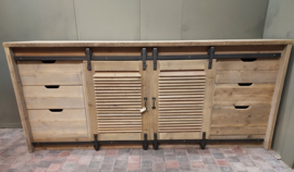 Kast / Dressoir steigerhout met louvre schuifdeuren