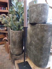Pot Iron stone  (large oval  )  37x16x37  cm