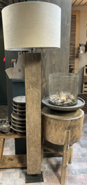 Vloerlamp van truckwood ( oud hout ) " Delhi " h 137 cm = excl kap