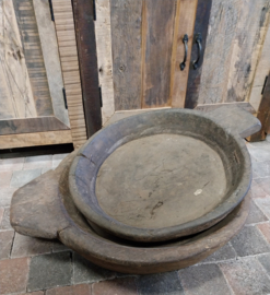 " Antique old bowl "  2) unieke oud houten schaal 