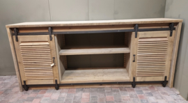 Kast / Dressoir steigerhout met louvre schuifdeuren