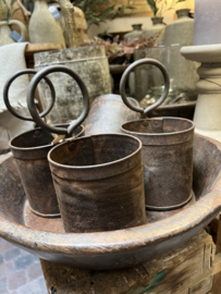 Metalen bakje met handgreep ( oldlook )